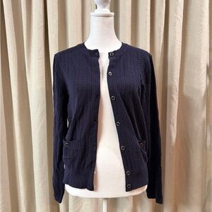 Navy Cardigan Sweater